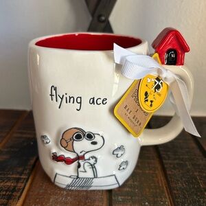 Rae Dunn Peanuts Snoopy FLYING ACE Doghouse 75th Anniversary Figural Mug NEW